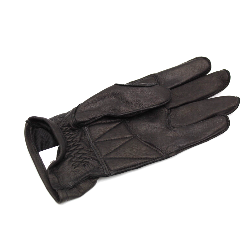 Guanti Chopper In Pelle Di Cervo Gen Burro Nero Fodera Rimovibile - Foto 2